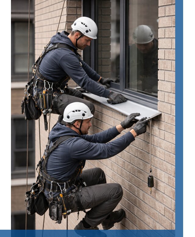 Монтаж оконных отливов под ключ в Новом Уренгое от 3639 р. | ВЫСОТНИК-Нвг