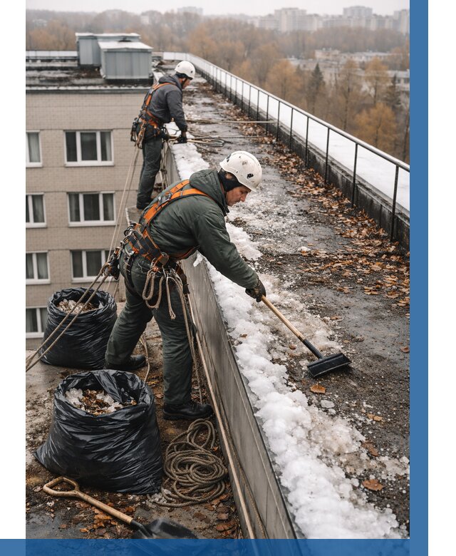 Очистка кровли по периметру в Новом Уренгое от 572 р. | ВЫСОТНИК-Нвг
