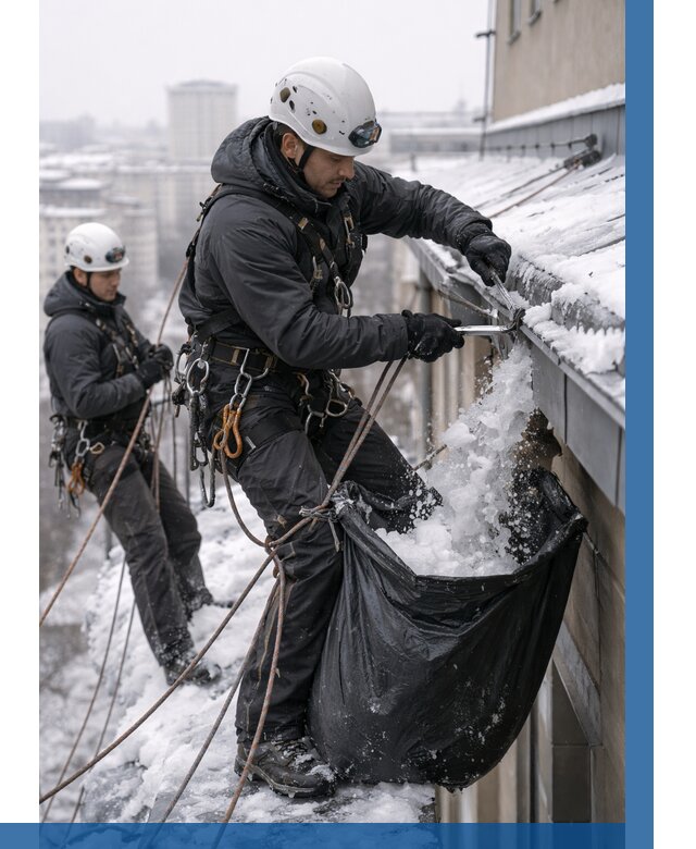 Аварийная очистка крыши в Новом Уренгое под ключ от 312 р. | ВЫСОТНИК-Нвг