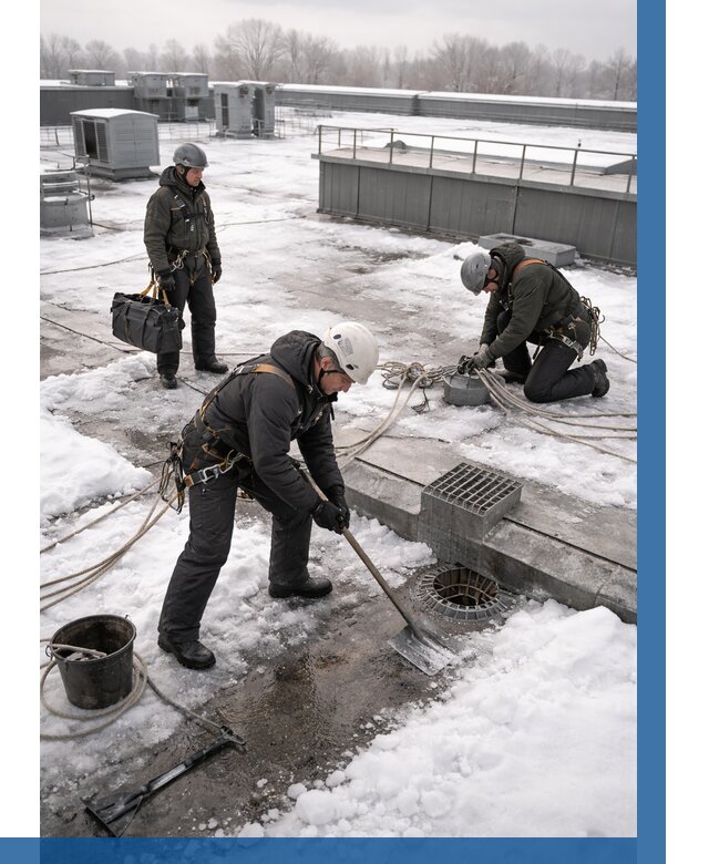 Абонентское обслуживание кровли зимой в Новом Уренгое от 8318 р. | ВЫСОТНИК-Нвг