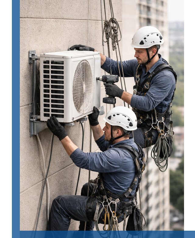 Монтаж внешнего блока кондиционера в Новом Уренгое установка и крепление