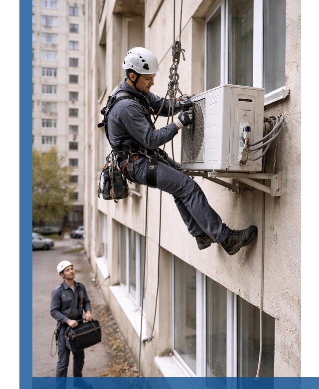 Демонтаж внешнего блока кондиционера в Новом Уренгое профессионально