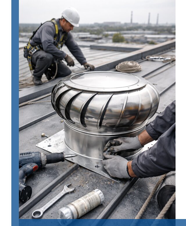 Установка дефлекторов на кровле в Новом Уренгое профессионально