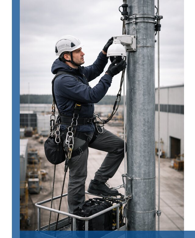 Профессиональная установка видеокамер на мачте в Новом Уренгое