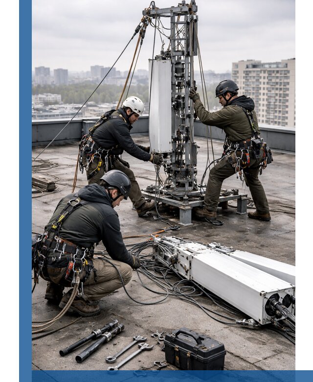 Демонтаж антенн на крыше зданий в Новом Уренгое с гарантией