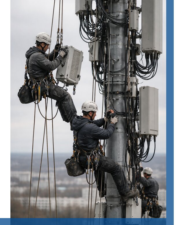 Монтаж оборудования связи на мачте в Новом Уренгое от 7799 р. | ВЫСОТНИК-Нвг
