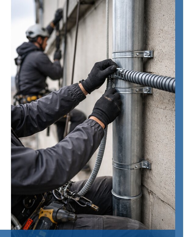 Монтаж гофры для кабеля в Новом Уренгое от 312 р. | ВЫСОТНИК-Нвг