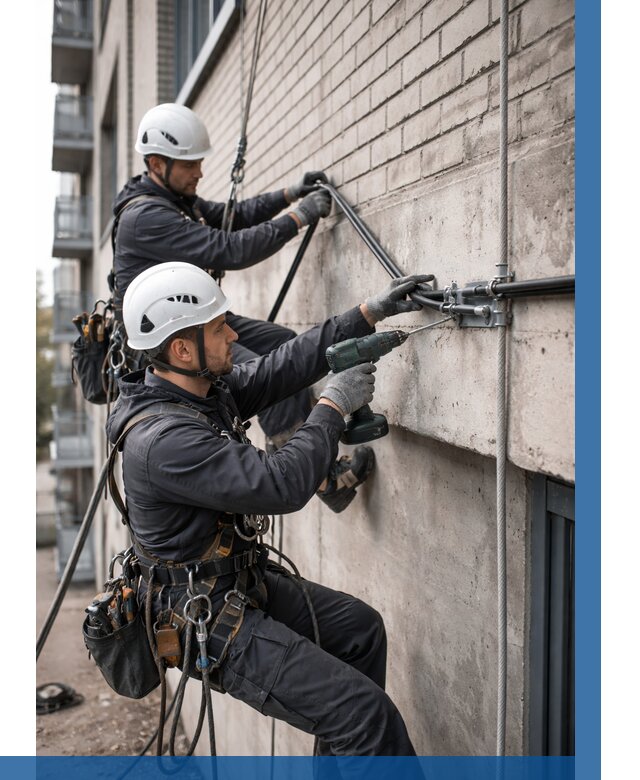 Крепление кабеля на фасаде в Новом Уренгое от 364 р. | ВЫСОТНИК-Нвг