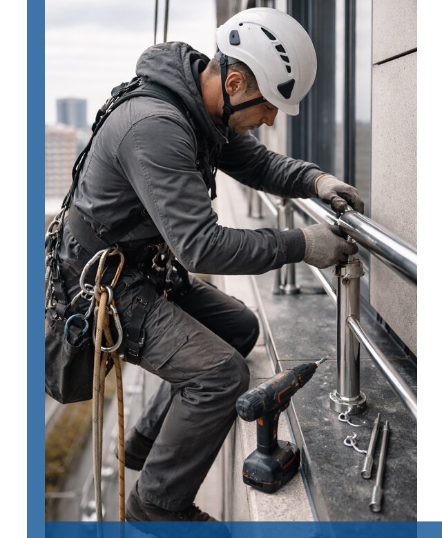 Монтаж ограждений на высоте в Новом Уренгое для зданий и конструкций