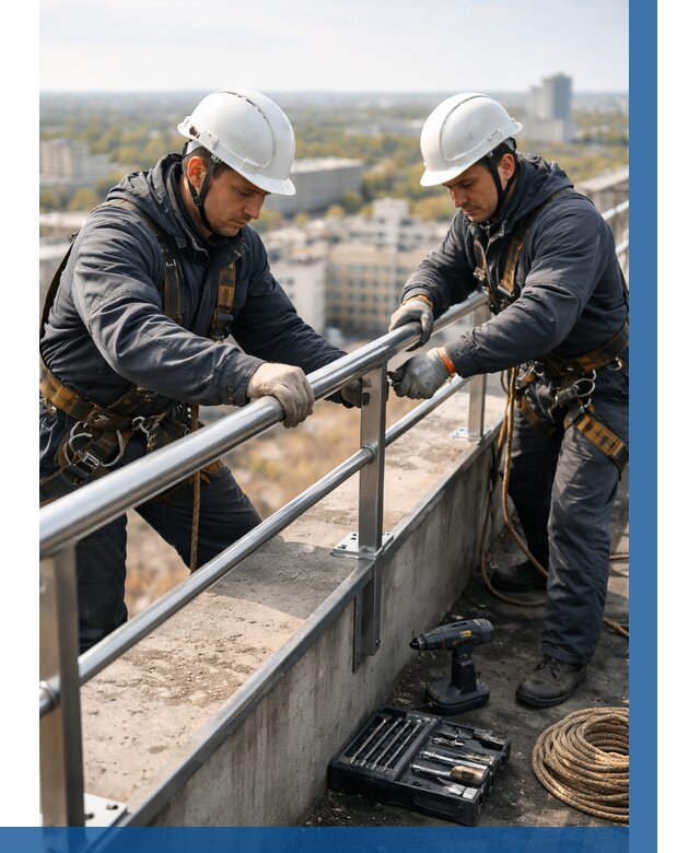 Монтаж перил на высоте в Новом Уренгое от 2600 р. | ВЫСОТНИК-Нвг