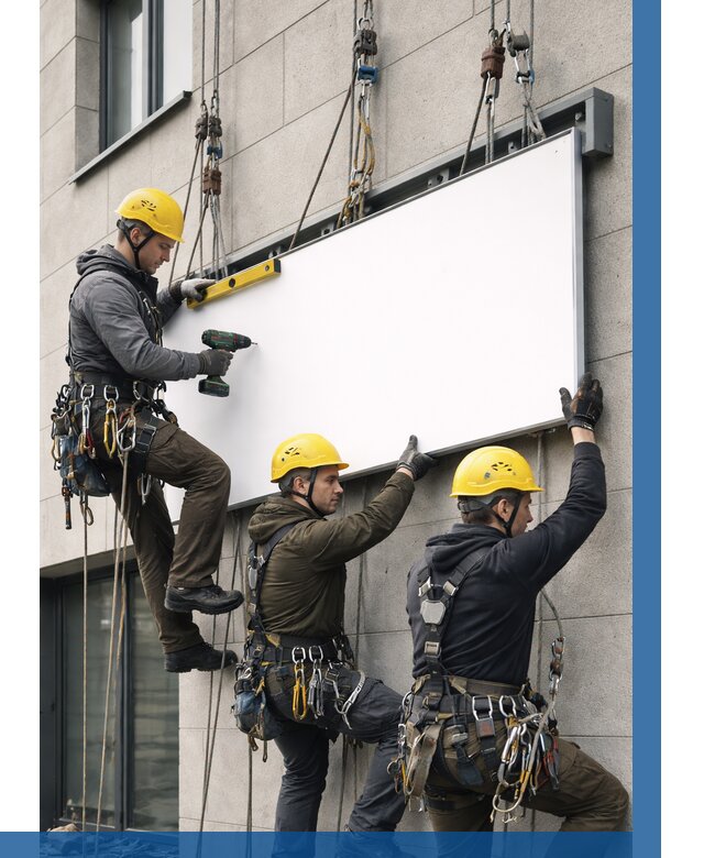 Монтаж рекламной вывески в Новом Уренгое от 8318 р. | ВЫСОТНИК-Нвг