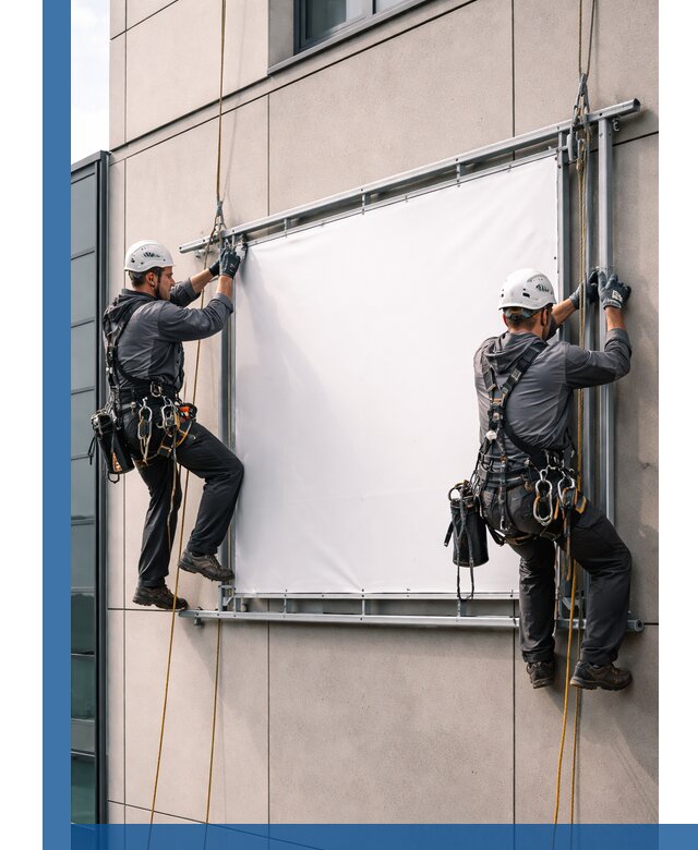 Монтаж наружной рекламной вывески в Новом Уренгое под ключ