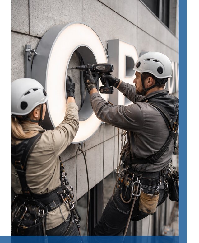 Монтаж световых букв в Новом Уренгое от 3119 р. под ключ ВЫСОТНИК-Нвг