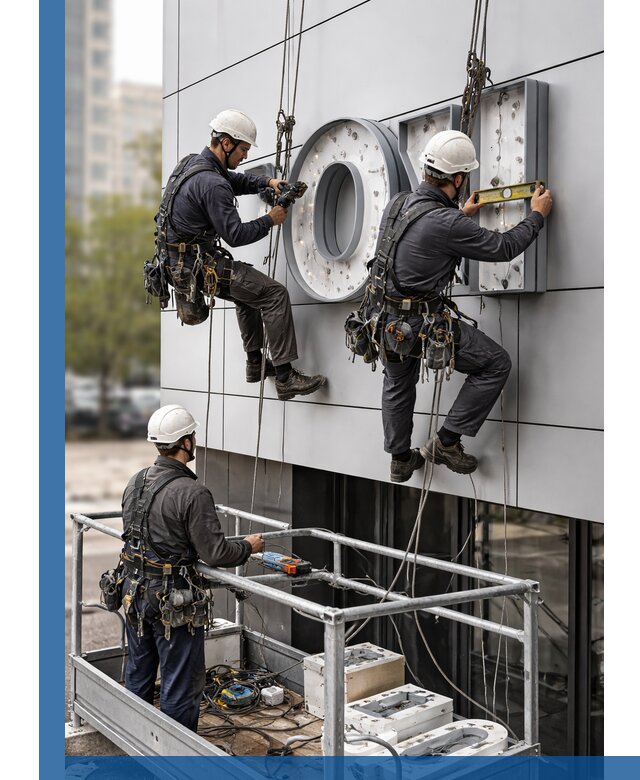 Профессиональный монтаж световых букв в Новом Уренгое под ключ