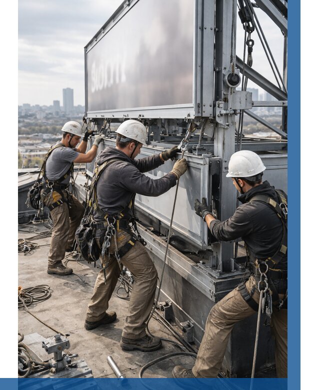 Монтаж крышной рекламной конструкции в Новом Уренгое от 62388 р.|ВЫСОТНИК-Нвг