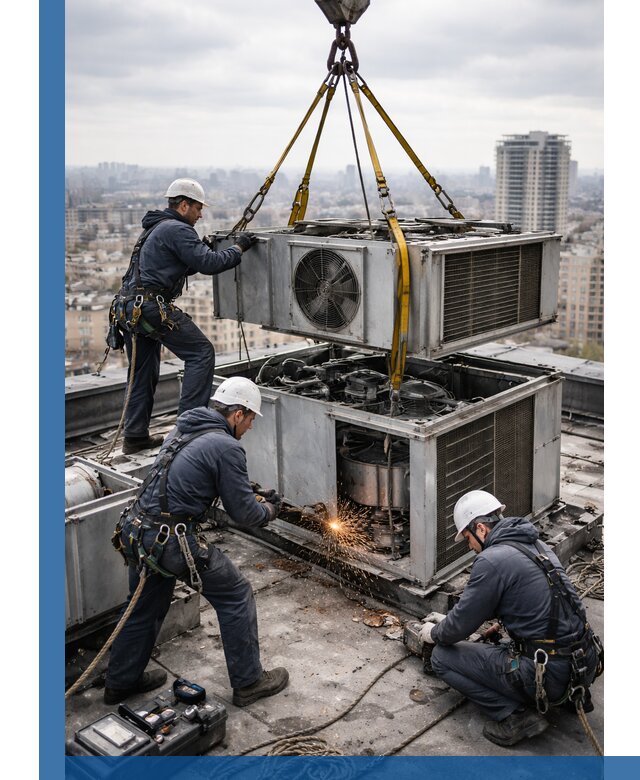 Демонтаж крышной установки в Новом Уренгое любой сложности