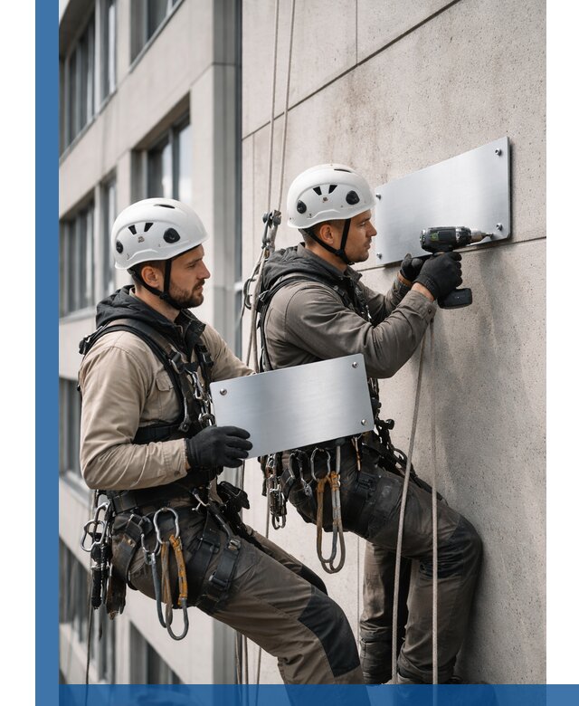 Монтаж табличек и указателей в Новом Уренгое для зданий и сооружений