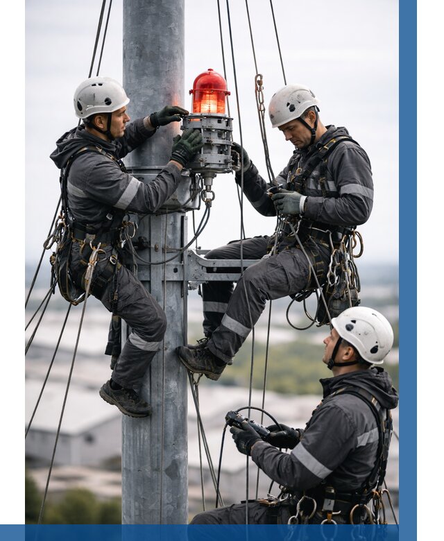 Монтаж заградительных огней в Новом Уренгое от 8838 р. | ВЫСОТНИК-Нвг