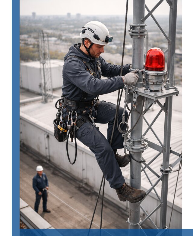 Монтаж заградительных огней и обслуживание объектов в Новом Уренгое