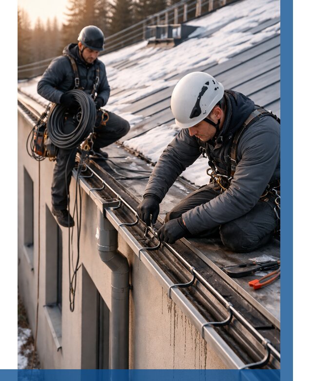 Монтаж греющего кабеля на кровле в Новом Уренгое от 468 р. | ВЫСОТНИК-Нвг