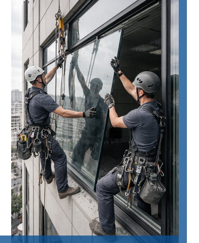 Замена стеклопакетов на высоте в Новом Уренгое от 5719 р. | ВЫСОТНИК-Нвг