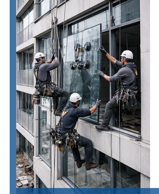 Фасадное остекление и монтаж витражей зданий в Новом Уренгое под ключ