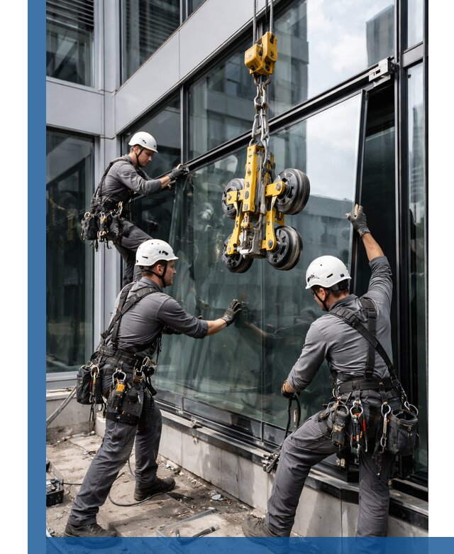 Структурное остекление фасадов в Новом Уренгое монтаж и обслуживание