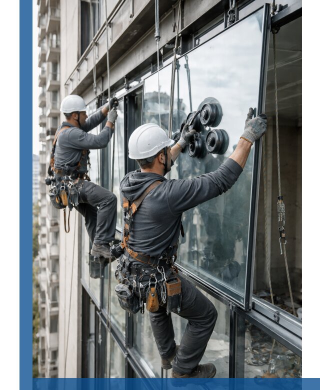 Витражное остекление фасадов и лоджий в Новом Уренгое под ключ