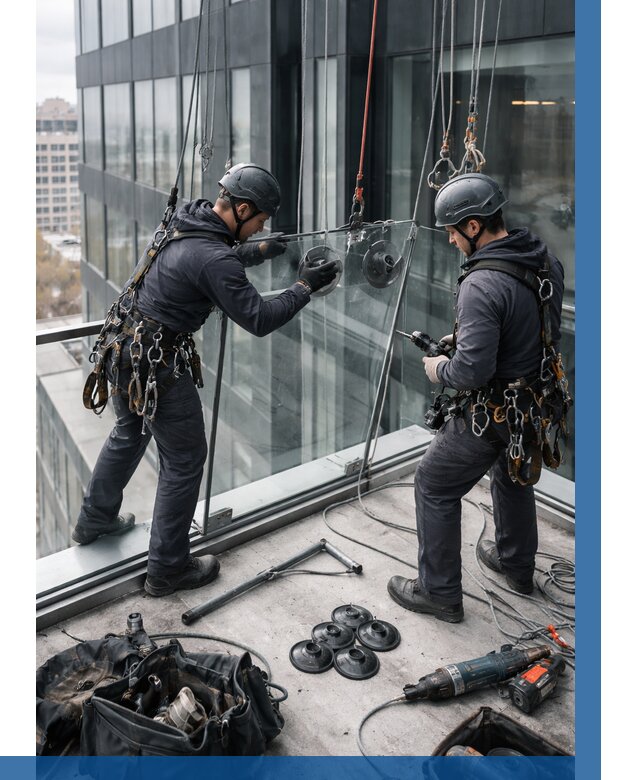 Монтаж стеклянных ограждений в Новом Уренгое от 2600 р. | ВЫСОТНИК-Нвг