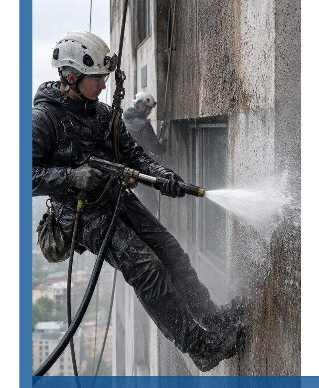 Гидроструйная очистка фасадов и конструкций в Новом Уренгое