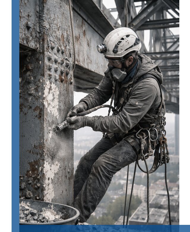 Удаление старой краски с металлических конструкций в Новом Уренгое