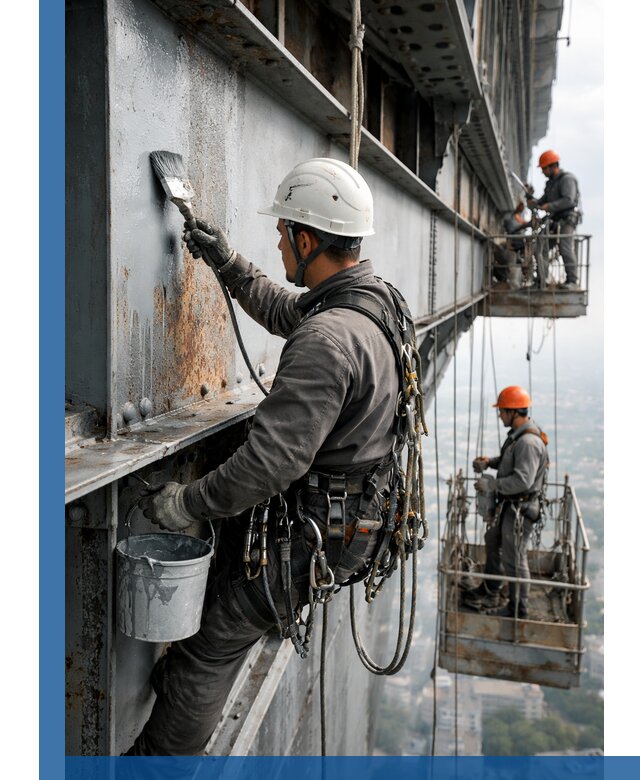 Покраска металлоконструкций на высоте в Новом Уренгое профессионально