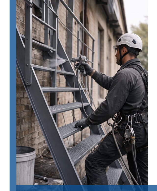 Покраска и антикоррозионная защита пожарных лестниц в Новом Уренгое