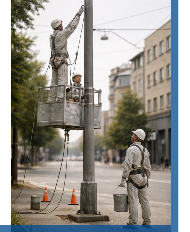 Покраска опор освещения в Новом Уренгое от 5199 р. | ВЫСОТНИК-Нвг