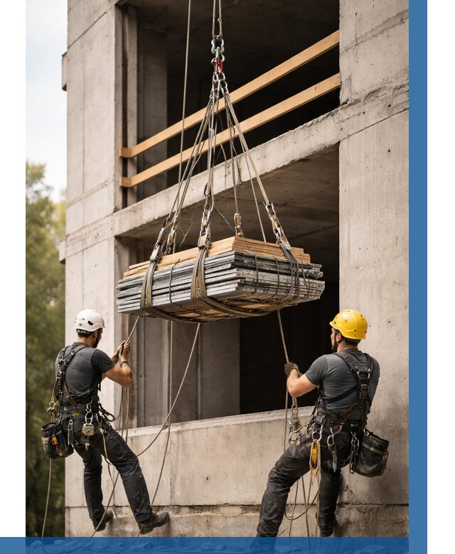 Подъем материала на этаж веревками в Новом Уренгое от 1560 р. | ВЫСОТНИК-Нвг