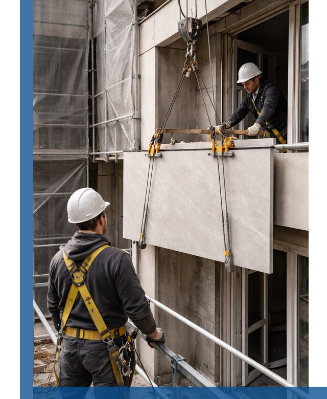 Подъем керамогранита на этаж в Новом Уренгое грузчиками и техникой