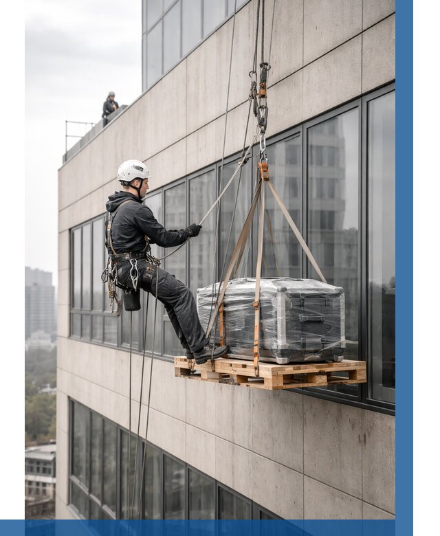 Спуск груза по фасаду в Новом Уренгое от 3639 р. | ВЫСОТНИК-Нвг