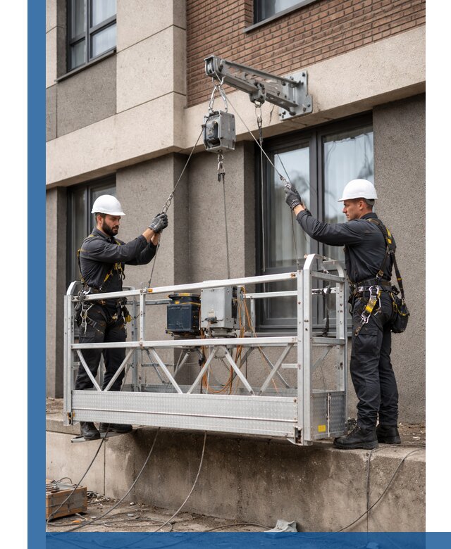 Монтаж и подъем фасадной люльки в Новом Уренгое с гарантией безопасности