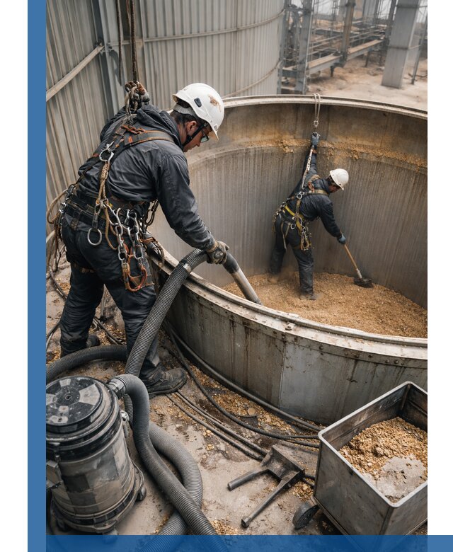 Профессиональная чистка зерновых бункеров в Новом Уренгое с выездом