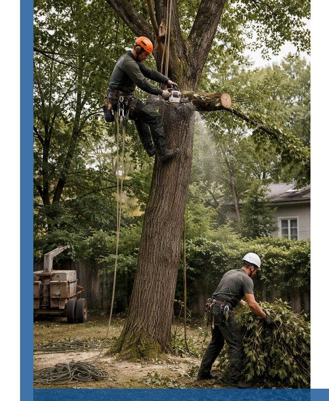 Кронирование деревьев в Новом Уренгое, безопасная высотная обрезка