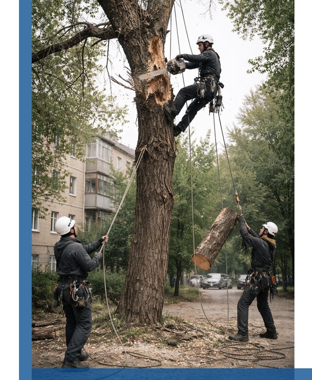Срочное удаление аварийных деревьев в Новом Уренгое с гарантией безопасности