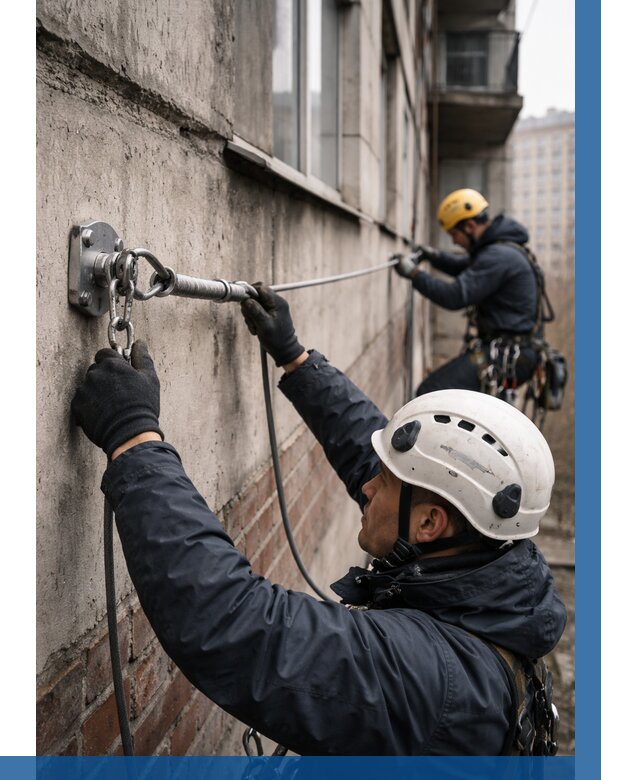 Монтаж анкерных линий в Новом Уренгое от 3119 р. | ВЫСОТНИК-Нвг