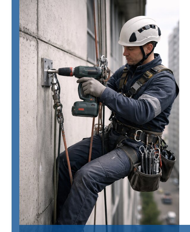 Установка анкерных точек для высотных работ в Новом Уренгое